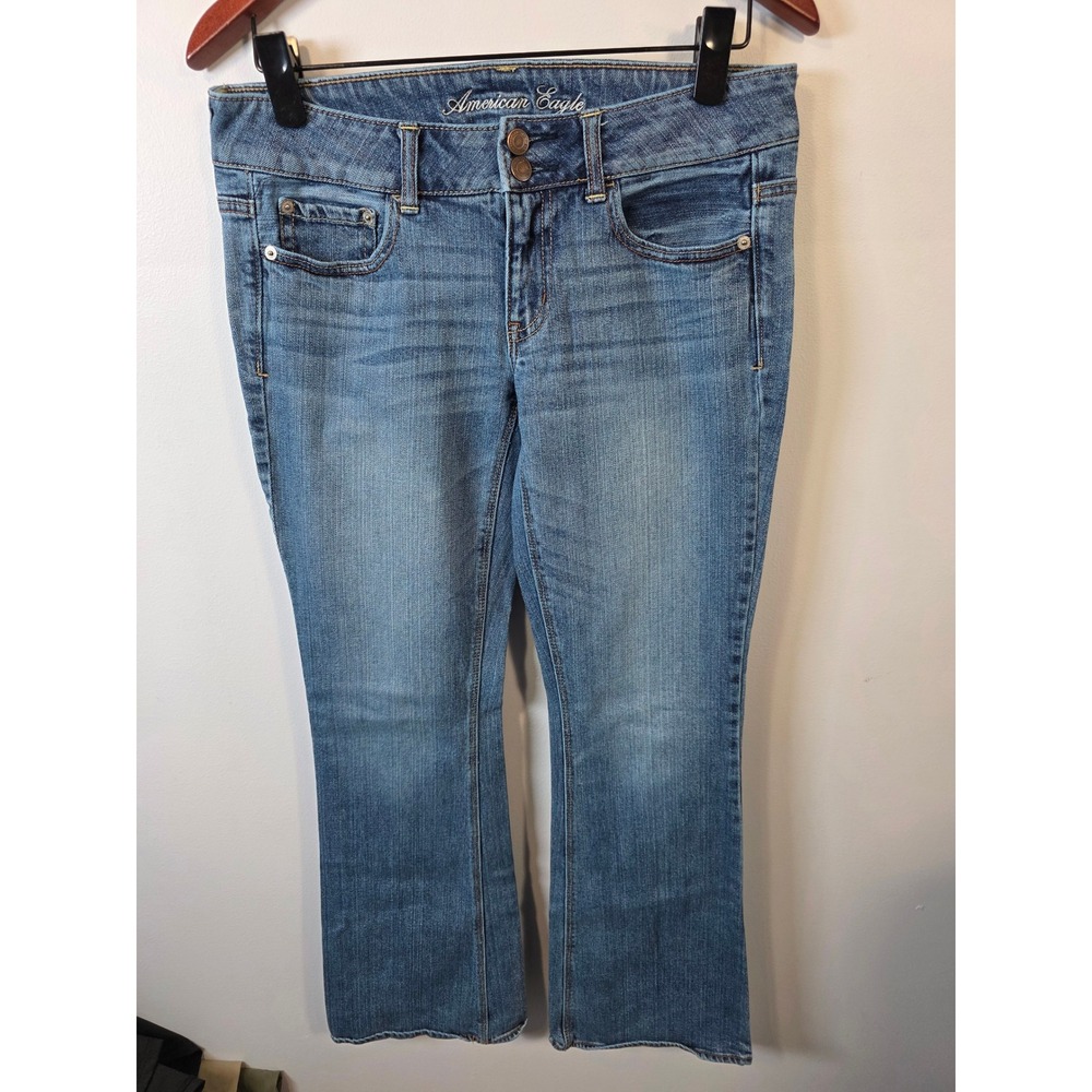 American Eagle Artist Flare Jeans Womens 6 Regular Medium Wash Stretch Denim